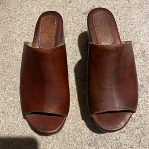 Freebird by Steven Loveland Cognac Leather Slide Sandals